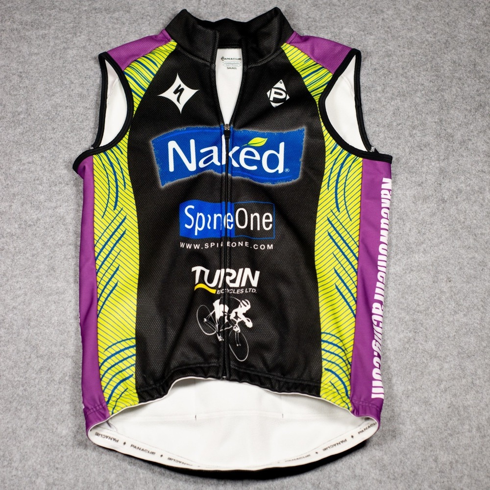 Specialized Custom Cycling Vest Gilet Turin Bicycle Chicago Naked Juice Sz SM